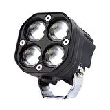 Led Spot Işık ve Beyaz Projektör Lens Kare Dört Gözlü Led Off Road Lamba Motosiklet ve İş Makinesi Projektörü 12V-85V