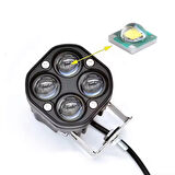 Led Spot Işık ve Beyaz Projektör Lens Kare Dört Gözlü Led Off Road Lamba Motosiklet ve İş Makinesi Projektörü 12V-85V