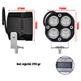 Led Spot Işık ve Beyaz Projektör Lens Kare Dört Gözlü Led Off Road Lamba Motosiklet ve İş Makinesi Projektörü 12V-85V
