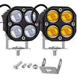 Led Spot Işık ve Beyaz Projektör Lens Kare Dört Gözlü Led Off Road Lamba Motosiklet ve İş Makinesi Projektörü 12V-85V