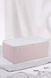 Pembe Çizgili Medium Baza Çekyat Altı 5 Adet Hurç 50x30x20cm