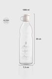 Renga Zen Yazı Desenli 1000 ml Cam Şişe 182049 Bej