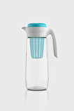 Renga Daisy 1500 ml Turkuaz Kapaklı Süzgeçli Detoks Cam Sürahi 111025
