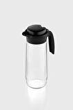 Renga Daisy 1500 ml Siyah Kapaklı Gravürlü Cam Sürahi 111023