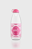 Renga Milky Desenli 1000 ml Cam Şişe 182058 Fuşya