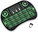 Technow Işıklı Kablosuz Mouse Özellikli Mini Türkçe Tv Uyumlu  Klavye