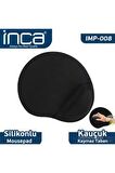 Inca IMPS-008 Sılıcone Siyah Mouse Pad (kaymaz taban)