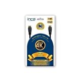 Inca IHS-08 1.8 Metre Altın Uçlu 4K Ultra HD 3D HDMI Kablo
