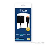 Inca IHTVJ-7S HDMI to VGA Siyah Jaklı Ses Kablosu