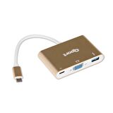Q-PORT USB TYPE-C -VGA+USB3.0+TYPE-C ÇEVİRİCİ