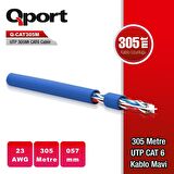 QPORT Q-CAT6M 305m CAT6 KABLO,23AWG,0.57mm,MAVİ