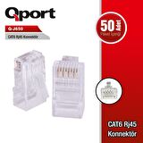 QPORT Q-J650 CAT6 RJ-45 KONNEKTÖR (50'Lİ PAKET)