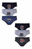 Dondeza Erkek Çocuk Renkli Desenli Slip Külot Pamuklu 6lı Paket