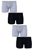 4lü Erkek Likralı Boxer İnce Ekonomik Pamuklu Paçalı Külot