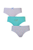3lü Kız Çocuk Desenli Slip Külot İnce Lastikli Sevimli Rahat
