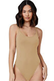 Kadın Modal Spagetti Askılı Kancalı  Bodysuit Tops Atlet Belinay0860