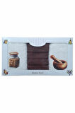 3 lü Kahve Baskılı %100 Pamuklu Mutfak Havlusu 30 x 50 Cm