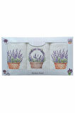 3 lü Lavanta Baskılı %100 Pamuklu Mutfak Havlusu 30 x 50 Cm