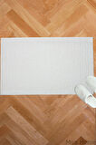 2 li Ayak İzli Banyo Ayak Havlusu %100 Pamuklu Renkli 50X70 Cm Menom