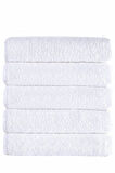 5 li Otel Banyo Havlusu Pamuklu 70X145 Cm Beyaz 16/1 Avs 440 Gr