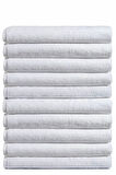 10 lu Otel Banyo Havlusu %100 Pamuklu 70X150 Cm Beyaz 20/2 Ring 500 Gr