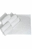 5 li Otel Ayak Havlusu Bukle Ayak İzli 50x70 Cm Beyaz 12/1 Avs 200 Gr