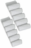10 lu Otel Ayak Havlusu Bukle Ayak İzli 50x70 Cm Beyaz 12/1 Avs 200 Gr