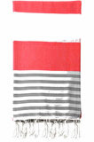 Çizgili Peştemal Plaj Havlusu %100 Pamuk Yıkanmış 100x180 cm Marenza