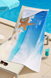 Yetişkin Unisex 70x140 Cm Yaz Desenli Plaj ,Deniz , Banyo Havlusu Ocean