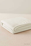 Çift Kişilik Düz Penye %100 Pamuklu Lastikli Çarşaf 160X200 Newsheet Ekru