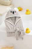 Kapşonlu Unisex %100 Pamuklu Çocuk Banyo Bornozu Koala