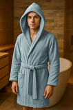 Genç Kız / Erkek Çocuk Kapşonlu Garson Boy Kadife Bornoz %100 Pamuklu