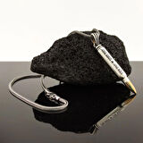 Mermi Tasarımlı One Shot One Kill Yazılı 925 Ayar Gümüş Erkek Kolye