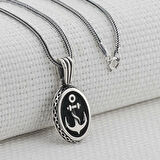 Denizci Çapa Tasarımlı 925 Ayar Gümüş Erkek Kolye