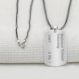 Asker Künyesi  925 Ayar Gümüş Erkek Kolye