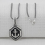 Denizci Çapa 925 Ayar Gümüş Erkek Kolye