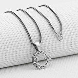 Ay Yıldız Tasarımlı  925 Ayar Gümüş Erkek Kolye