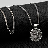 Ayet El Kürsi 925 Ayar Gümüş Erkek Kolye