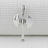 Çift Başlı Balta Tasarımlı 925 Ayar Gümüş Erkek Kolye Ucu