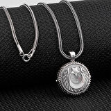 Ay Yıldız Çift Taraflı Açılabilir Cevşen 925 Ayar Gümüş Erkek Kolye