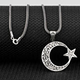 Ay Yıldız Dualı Cevşen 925 Ayar Gümüş Erkek Kolye