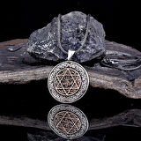 Hz Süleyman Mührü Fetih Suresi İkinci Ayeti Yazılı 925 Ayar Gümüş Erkek Kolye