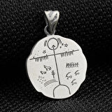 Kam Davulu Tasarımı 925 Ayar Gümüş Erkek Kolye Ucu