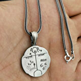 Kam Davulu Tasarımı 925 Ayar Gümüş Erkek Kolye