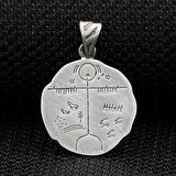 Kam Davulu Tasarımı 925 Ayar Gümüş Erkek Kolye Ucu