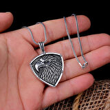 Kartal Motifli 925 Ayar Gümüş Erkek Kolye