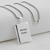 Kişiye Özel Dikdörtgen Tasarımlı Kabi Cevşen Muska 925 Ayar Gümüş Erkek Kolye