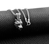 Kızgın Kurt Tasarımlı 925 Ayar Gümüş Erkek Kolye