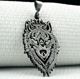 Kurt Kafası Türk Yazılı 925 Ayar Gümüş Erkek Kolye Ucu