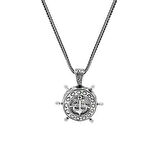 Cevşeni Kebir Dualı Yazılı Çapa Dümen Tasarımlı 925 Ayar Gümüş Erkek Kolye